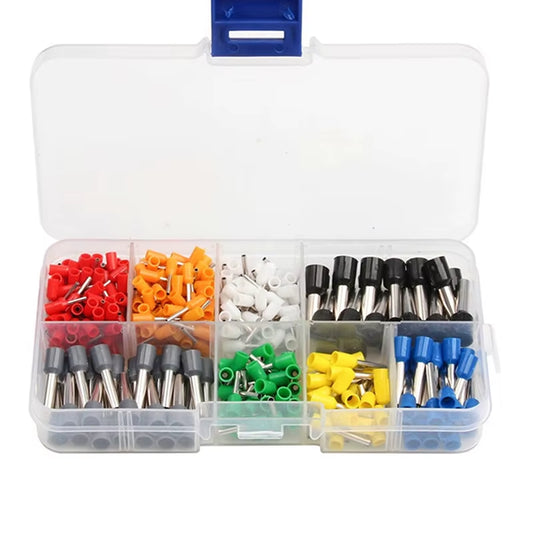 400 Pcs Durable Wire Connect Insulated Connector Crimp Terminator Cold Pressed Insulated Termina E0508 7508 1008 1510 2512 4012